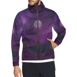 Purple Moon Night Unisex All Over Print Windbreaker (Model H23)