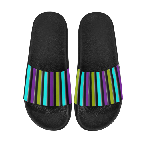 retro stripe 1 Men's Slide Sandals (Model 057)