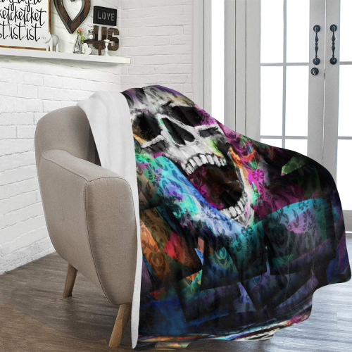 Skull Popart by Nico Bielow Ultra-Soft Micro Fleece Blanket 60"x80"
