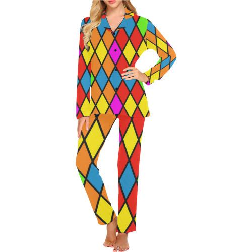harlequin 1b Women's Long Pajama Set