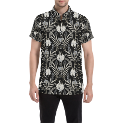 Elegant Flowers Men's All Over Print Short Sleeve Shirt/Large Size (Model T53)