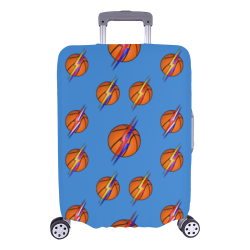 Basketball Lightning Bolts Sports Blue Luggage Cover/Large 26"-28"