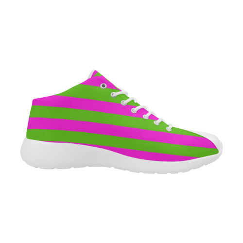 Pink Green Stripes Women's Basketball Training Shoes (Model 47502)