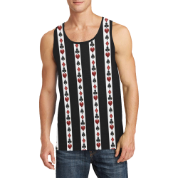Playing Card Symbols Stripes Men's All Over Print Tank Top (Model T57)