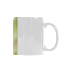 Macro Bee in Flight Saguaro Flower Custom White Mug (11OZ)