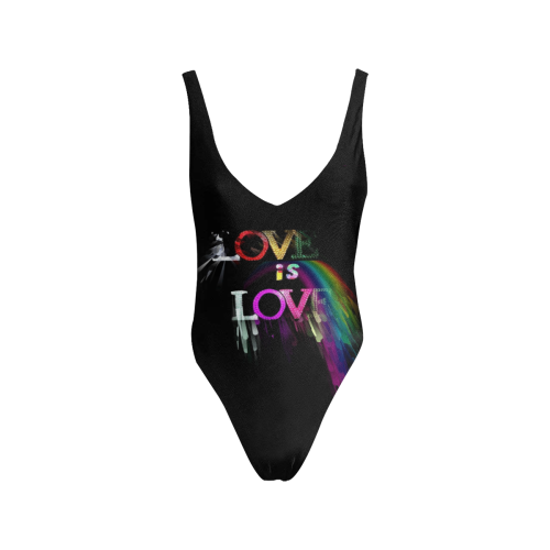 Love is Love by Nico Bielow Sexy Low Back One-Piece Swimsuit (Model S09)