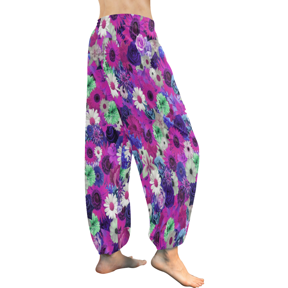 Purple Mint Fantasy Garden Women's All Over Print Harem Pants (Model ...