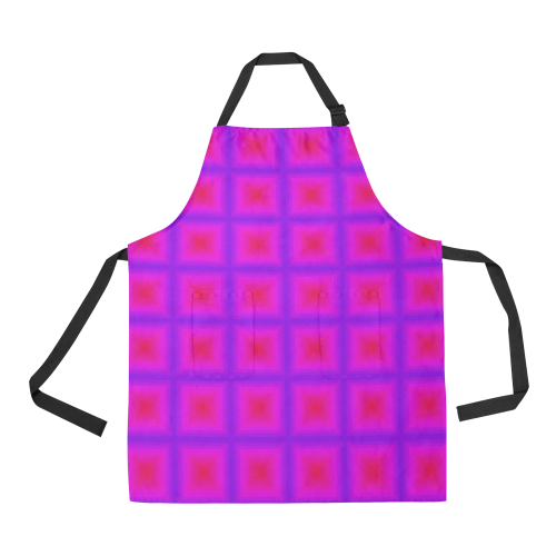 Pink purple multicolored multiple squares All Over Print Apron