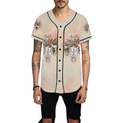 Wild Skull Boho All Over Print Baseball Jersey for Men (Model T50)