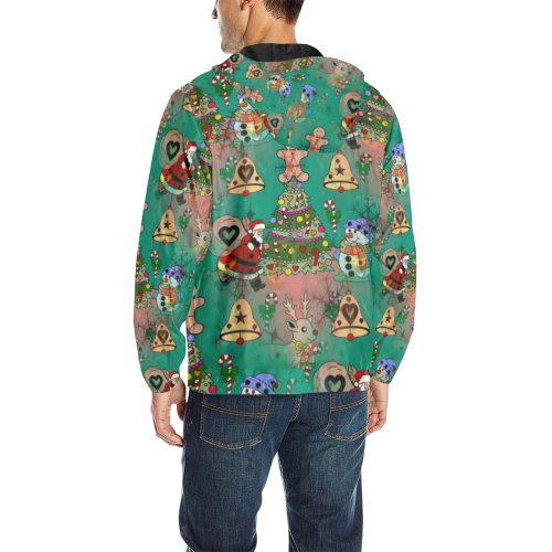 Christmas by Nico Bielow All Over Print Quilted Windbreaker for Men (Model H35)
