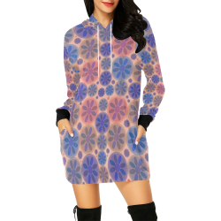 zappwaits flower y6 All Over Print Hoodie Mini Dress (Model H27)