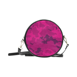 funny pink camouflage pattern style Round Sling Bag (Model 1647)