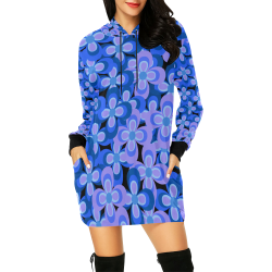 zappwaits flower t5 All Over Print Hoodie Mini Dress (Model H27)