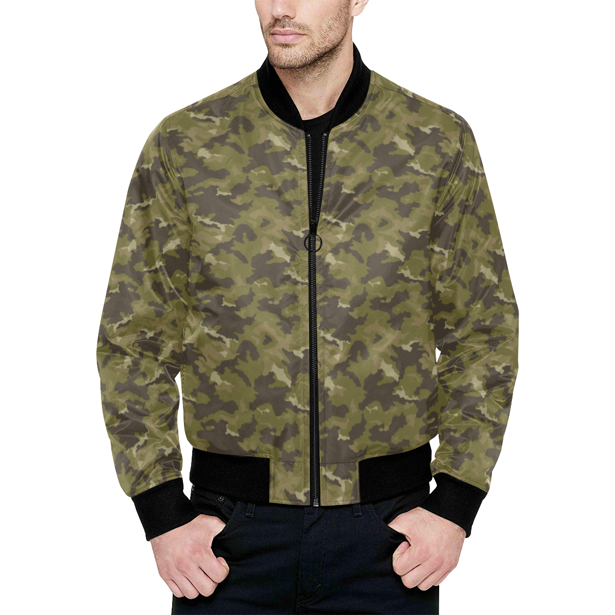 MVD-Type-2-Woodland-SMK-100cm All Over Print Quilted Bomber Jacket for ...