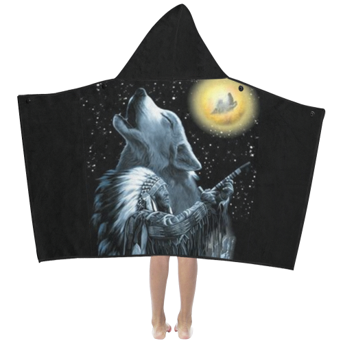 Embrace The Wolf Spirit Kids' Hooded Bath Towels