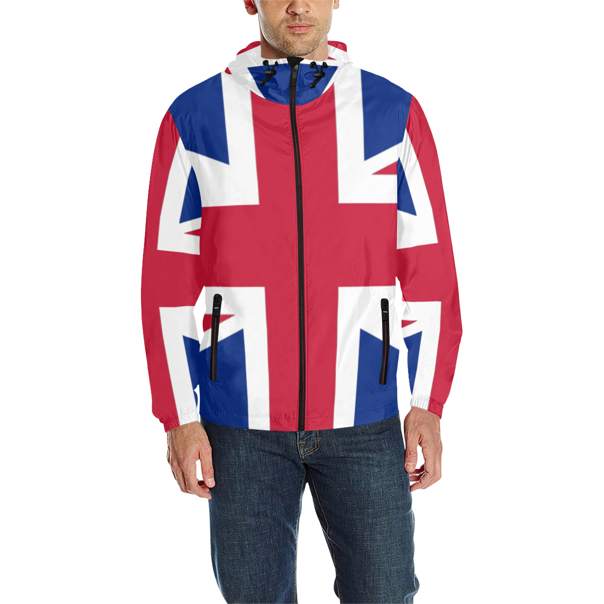 Union Jack Flag of Great Britain All Over Print Quilted Windbreaker for ...