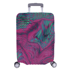asia dragon reptile scales rainbow colored pattern camouflage in purple, bluish green and blue Luggage Cover/Large 26"-28"