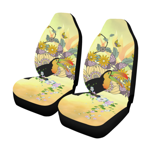 Toucan with flowers Car Seat Covers (Set of 2)