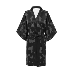 Camouflage Black and Gray Kimono Robe
