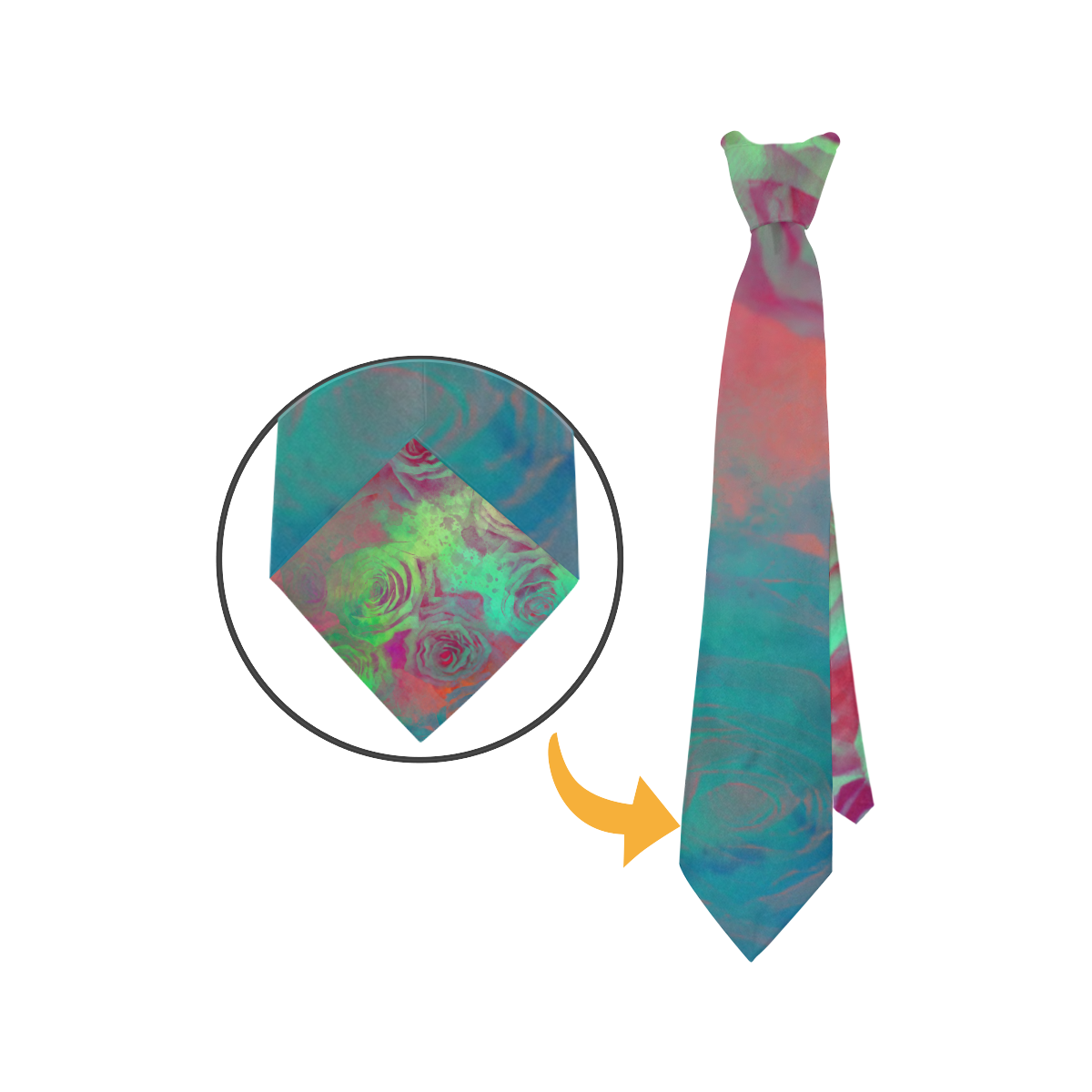 Hidden Pattern Tie flowers #flowers #pattern Custom Peekaboo Tie with Hidden Picture | ID ...