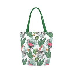Awesome Flamingo And Zebra Canvas Tote Bag (Model 1657)