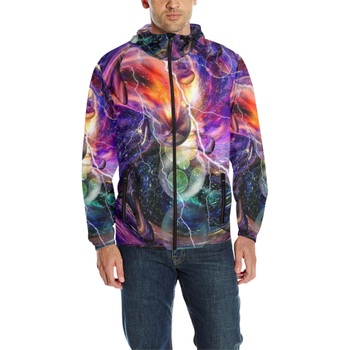 Universum by Nico Bielow All Over Print Quilted Windbreaker for Men (Model H35)