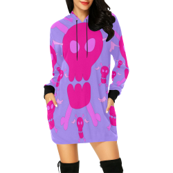 scullsss***sweaterdress All Over Print Hoodie Mini Dress (Model H27)