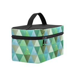 Triangle Pattern - Green Teal Khaki Moss Lunch Bag/Large (Model 1658)