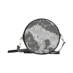 stone grey dragon scales pattern camouflage Round Sling Bag (Model 1647)