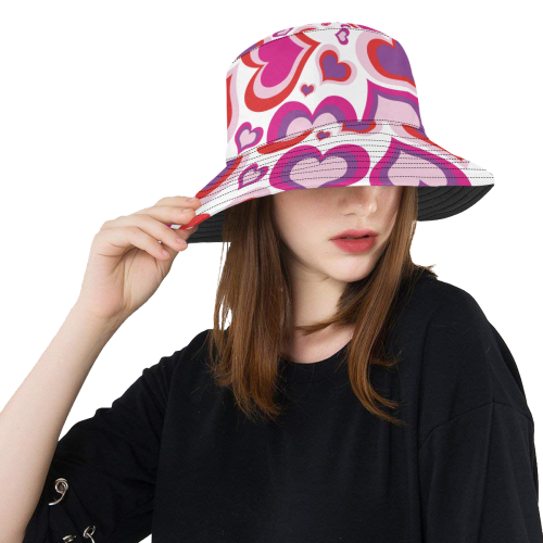 heart pattern All Over Print Bucket Hat