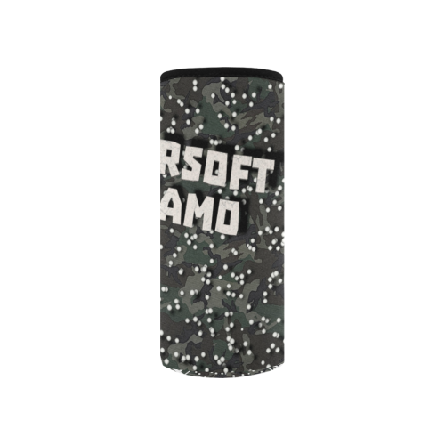 funny airsoft and paintball gamer woodland camouflage design parody Neoprene Water Bottle Pouch/Small