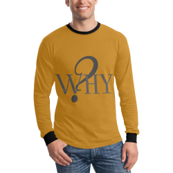 Why? Pastel Orange Men's All Over Print Long Sleeve T-shirt (Model T51)