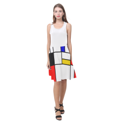 Bauhouse Composition Mondrian Style Atalanta Casual Sundress(Model D04)