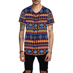 Awesome Ethnic Boho Design All Over Print Baseball Jersey for Men (Model T50)
