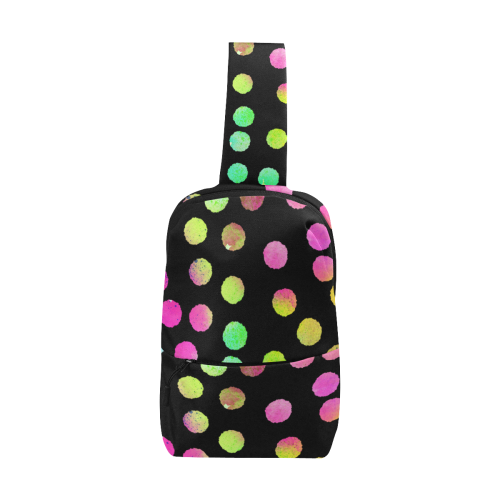Color Dots Black. Inspired by the Magic Island of Gotland. Chest Bag (Model 1678)
