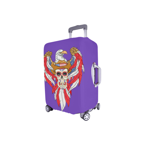 American Eagle Sugar Skull Purple Luggage Cover/Small 18"-21"