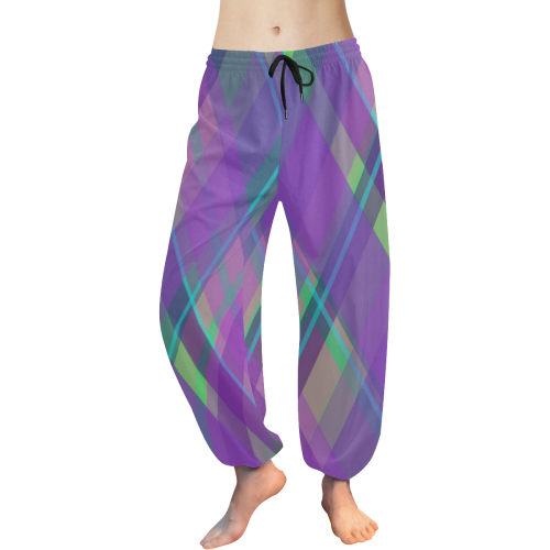 Purple Plaid 2 Women's All Over Print Harem Pants (Model L18) | ID ...