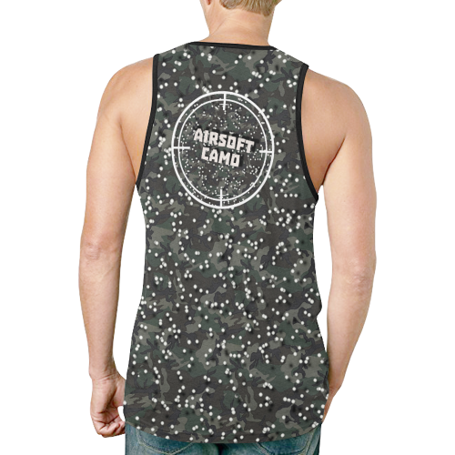 funny airsoft and paintball gamer woodland camouflage design parody New All Over Print Tank Top for Men (Model T46)