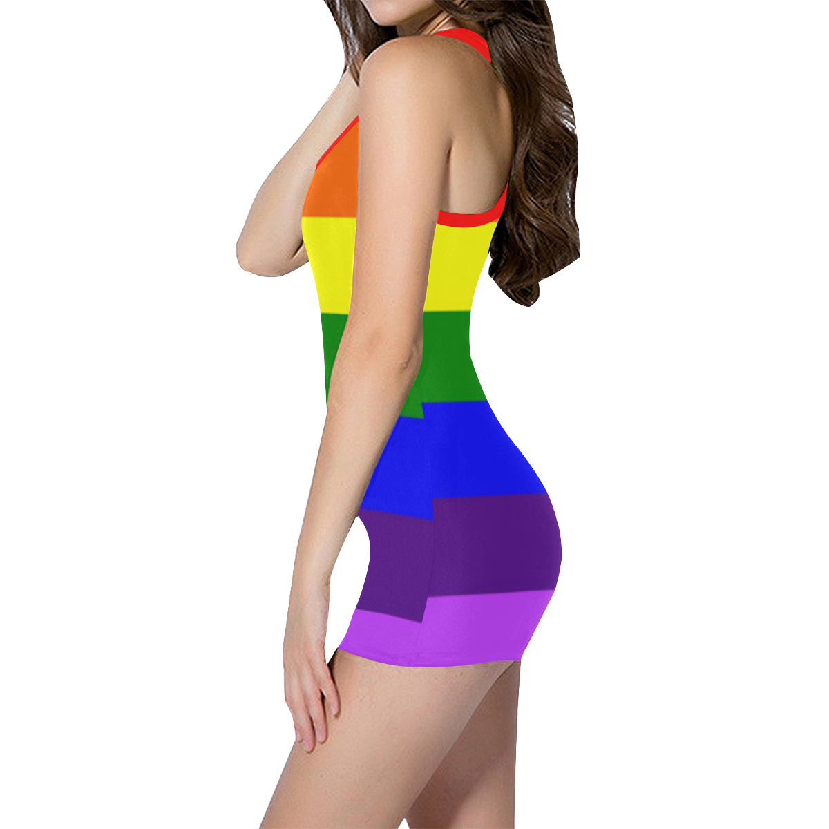 Rainbow Flag Gay Pride Lgbtqia Classic One Piece Swimwear Model