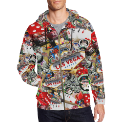 Las Vegas Icons - Gamblers Delight All Over Print Full Zip Hoodie for Men (Model H14)