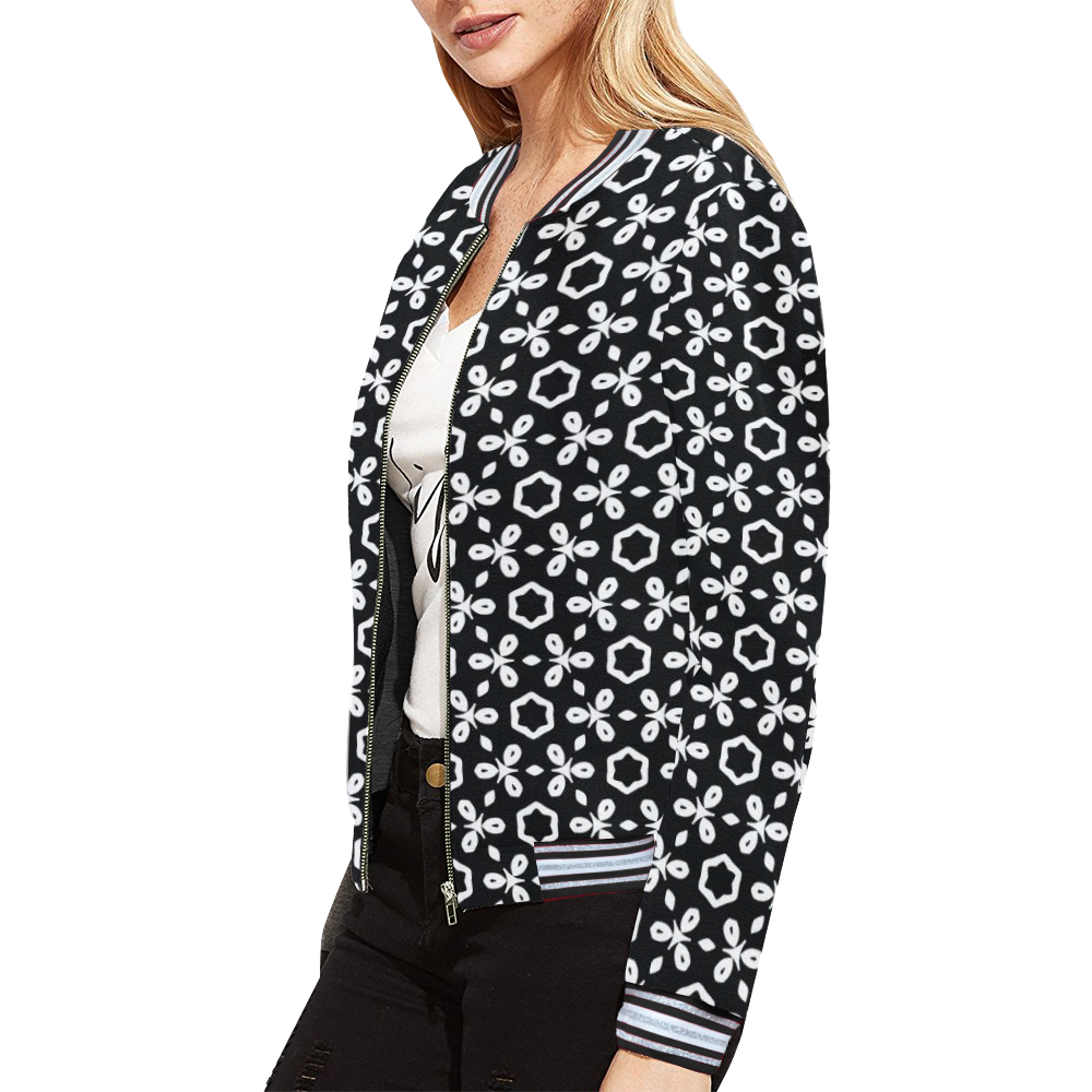 Trendy women's jacket with geometric stitching for a bold look
