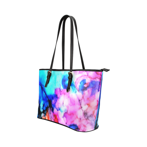 rays of light Leather Tote Bag/Large (Model 1651)
