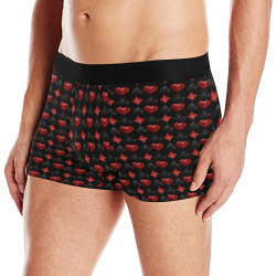 Black and Red Casino Poker Card Shapes Men's All Over Print Boxer Briefs (Model L10)