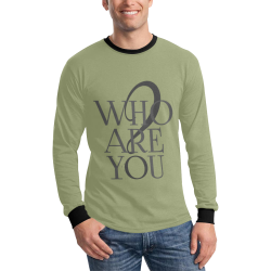 Whoareyou? GreyGreen Men's All Over Print Long Sleeve T-shirt (Model T51)