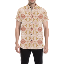Elegant Graphic Pattern Men's All Over Print Short Sleeve Shirt/Large Size (Model T53)