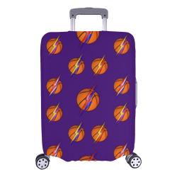 Basketball Lightning Bolts Sports Purple Luggage Cover/Large 26"-28"