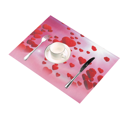 lovely romantic sky heart pattern for valentines day, mothers day, birthday, marriage Placemat 14’’ x 19’’ (Six Pieces)