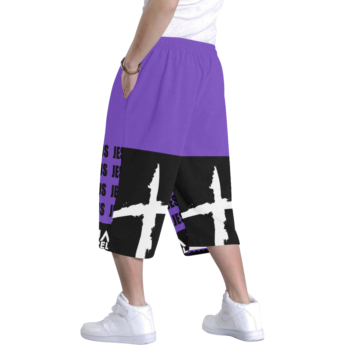 Purple Men's All Over Print Baggy Shorts (Model L37) | ID: D5191468