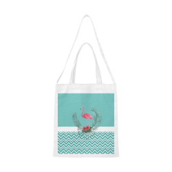 Retro Flamingo Chevron Canvas Tote Bag/Medium (Model 1701)