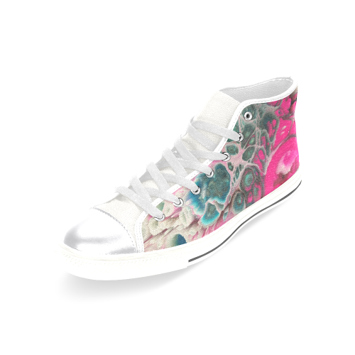raspberry galaxie burst Women's Classic High Top Canvas Shoes (Model 017)